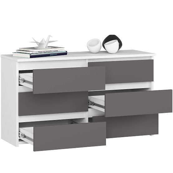 DRESSER CL100 6 DRAWERS WHITE / GRAY