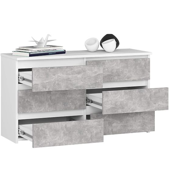 DRESSER CL100 6DR WHITE / CONCRETE