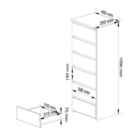 Dresser CL6 PK Artisan Oak / Gray