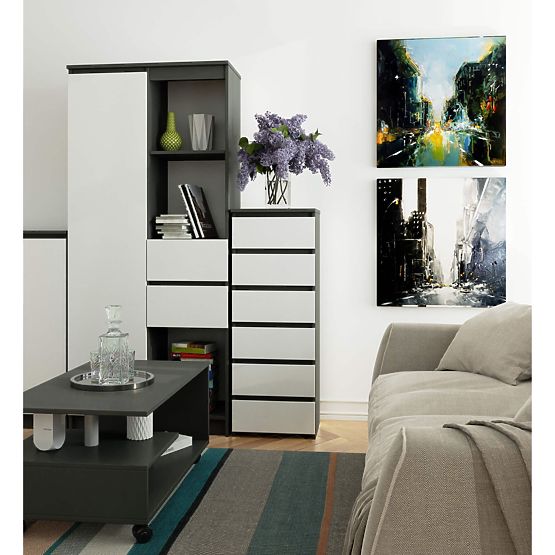 DRESSER CL6 PK GRAPHITE GRAY / WHITE