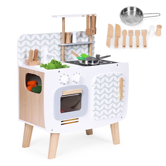 Wooden Children's Kitchen Retro Oven Burners Sink Kitchen Accessories ECOTOYS