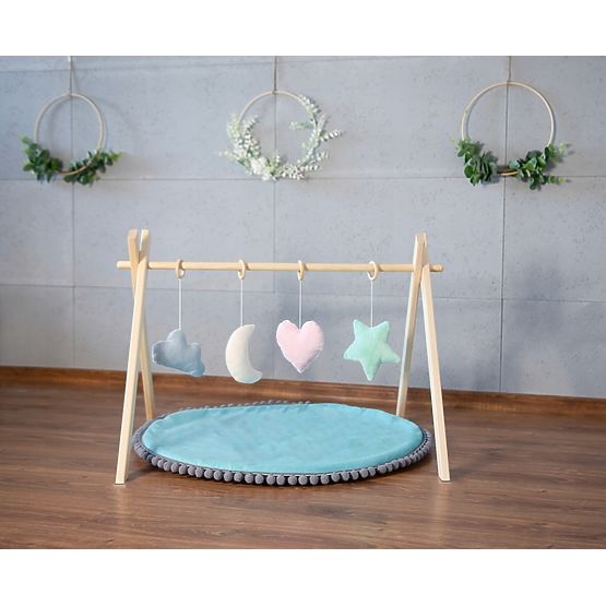 Wooden bar Skandi + game pad - ocean blue