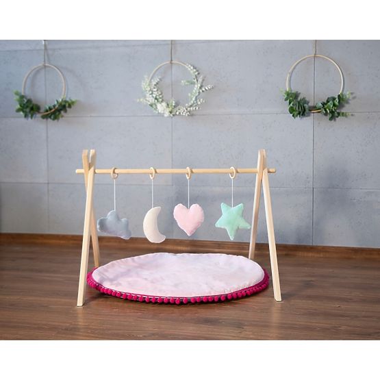 Wooden bar Skandi + game pad - powder rose