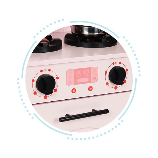 Wooden Kitchen for Children Oven Burners Microwave Accessories ECOTOYS