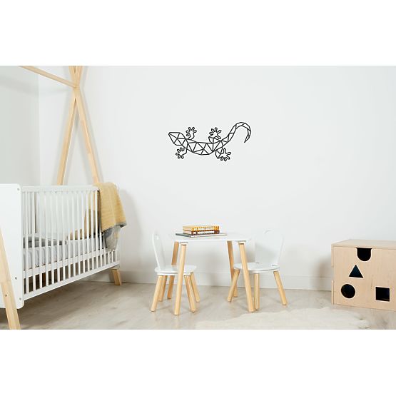 Wooden geometric painting - Lizard - different colors Color: black