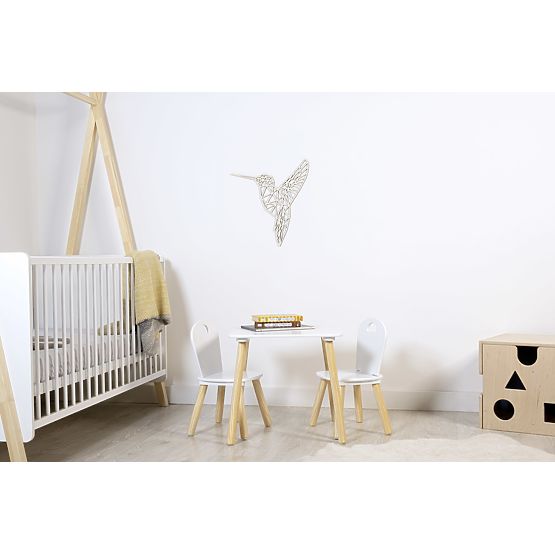 Wooden geometric painting - Hummingbird - different colors Color: natural