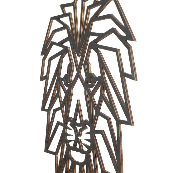 Wooden geometric painting - Lion - different colors Color: black