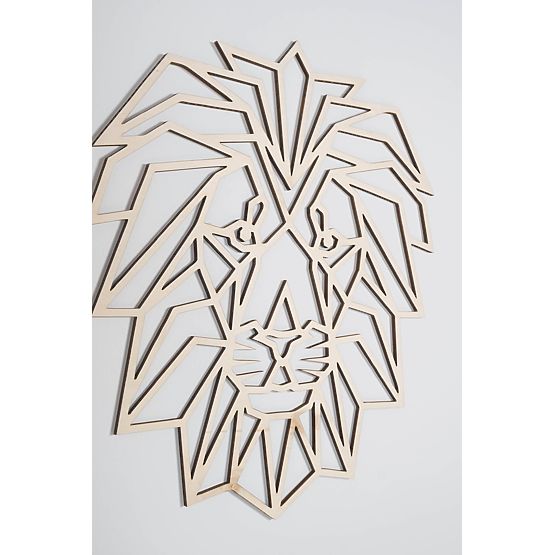 Wooden geometric painting - Lion - different colors Color: natural