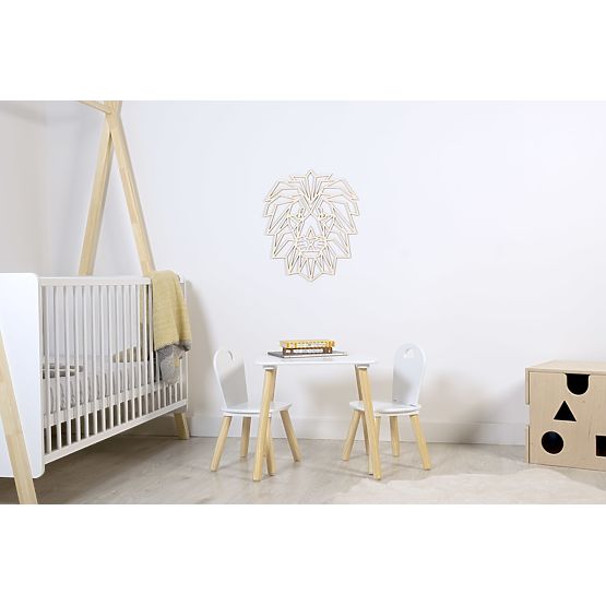 Wooden geometric painting - Lion - different colors Color: natural