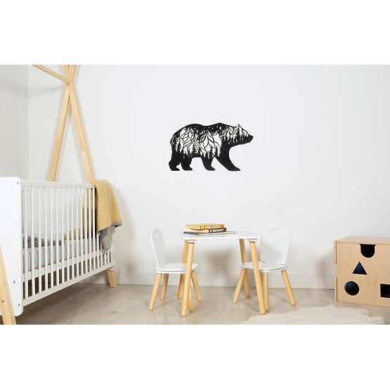 Wooden geometric painting - Bear Mountains - different colors Color: black