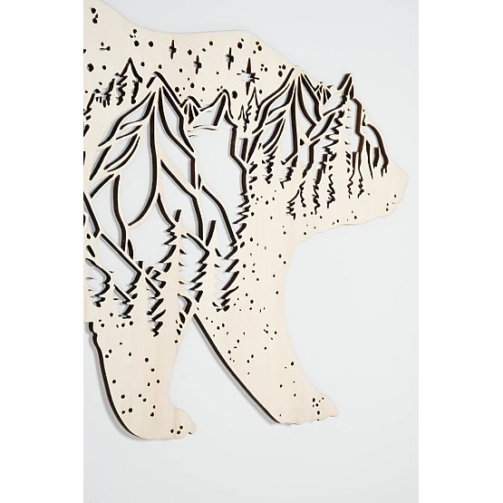 Wooden geometric painting - Bear Mountains - different colors Color: natural