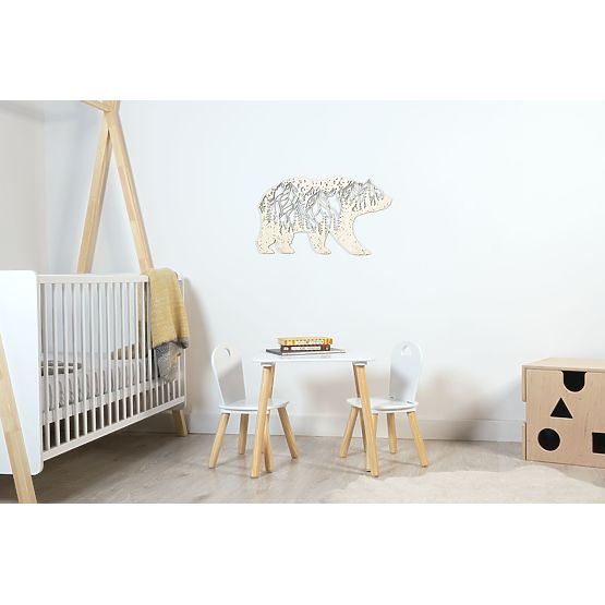 Wooden geometric painting - Bear Mountains - different colors Color: natural