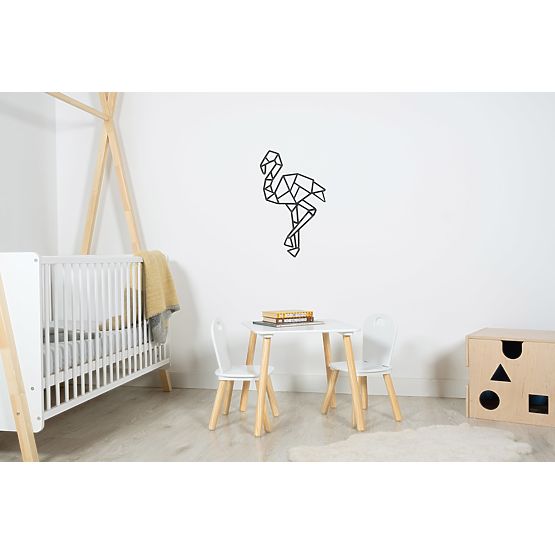 Wooden geometric painting - Flamingo - different colors Color: black