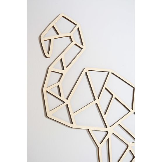 Wooden geometric painting - Flamingo - different colors Color: natural