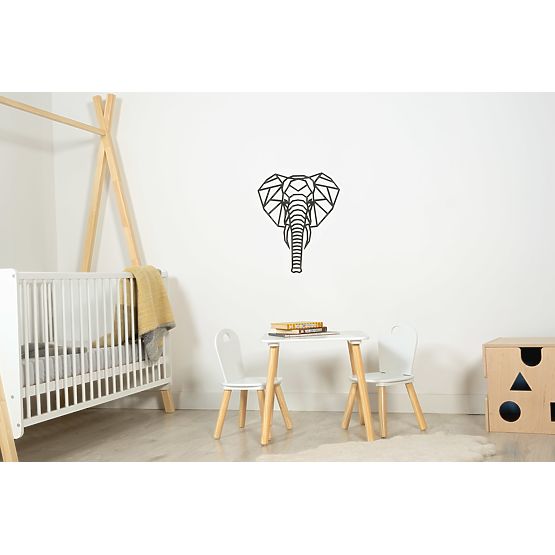 Wooden geometric painting - Elephant - different colors Color: black