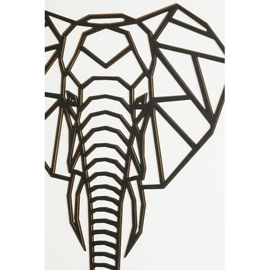 Wooden geometric painting - Elephant - different colors Color: black