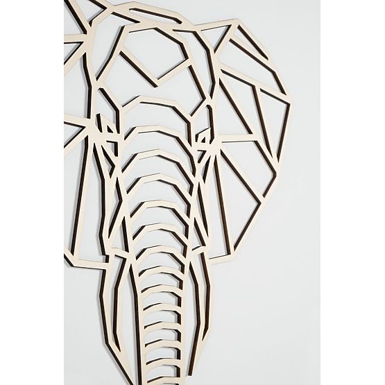 Wooden geometric painting - Elephant - different colors Color: natural