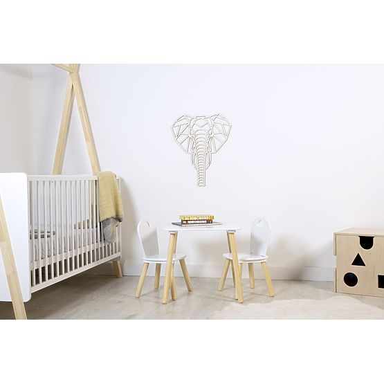 Wooden geometric painting - Elephant - different colors Color: natural