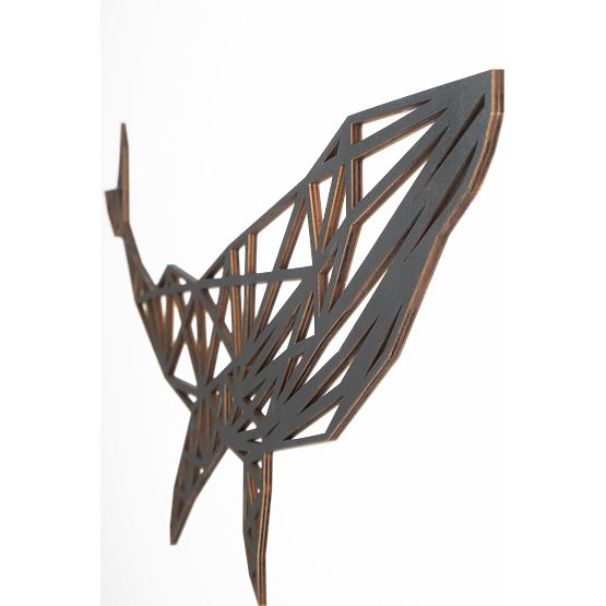 Wooden geometric painting - Whale - different colors Color: black