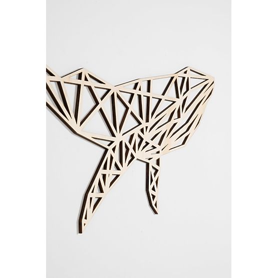 Wooden geometric painting - Whale - different colors Color: natural