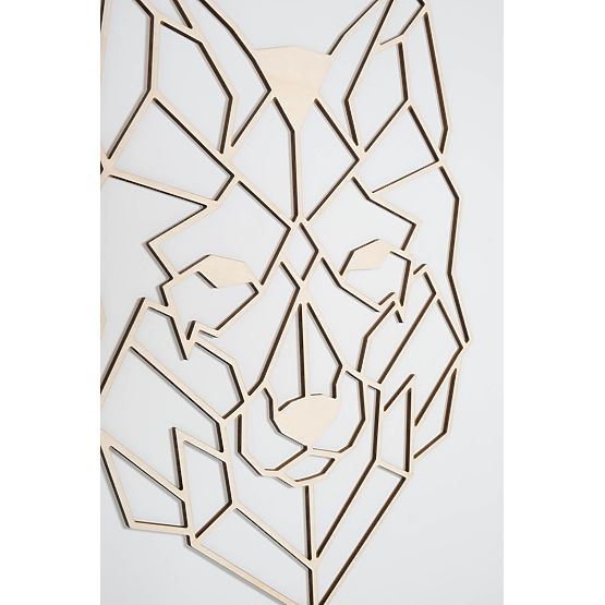 Wooden geometric painting - Wolf - different colors Color: natural