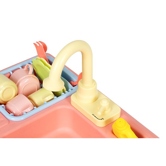 Sink with Water-Filled Faucet 12 Accessories Toy for Children