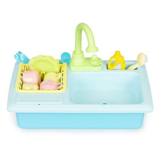 Sink with Water-Filled Faucet 12 Accessories Toy for Children