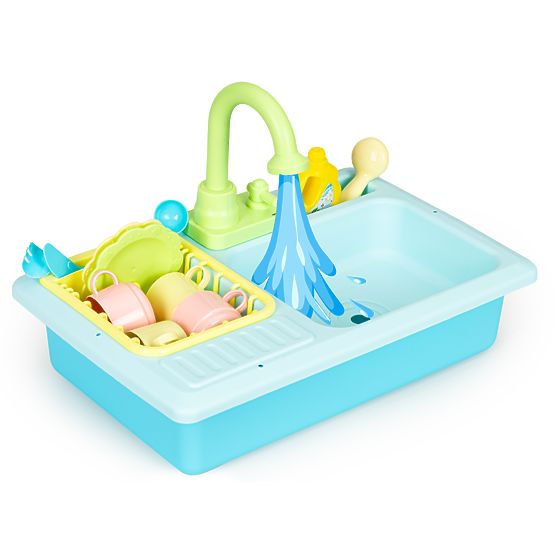 Sink with Water-Filled Faucet 12 Accessories Toy for Children