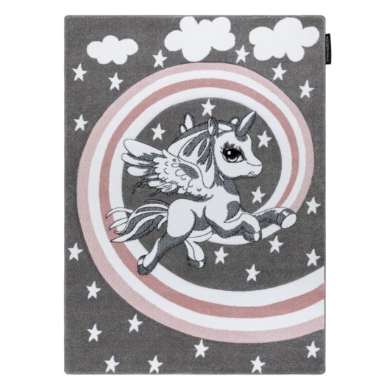 Children's carpet PETIT - Unicorn - gray