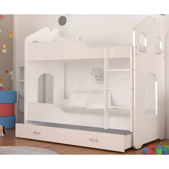 Children storey bed Dominik house - white