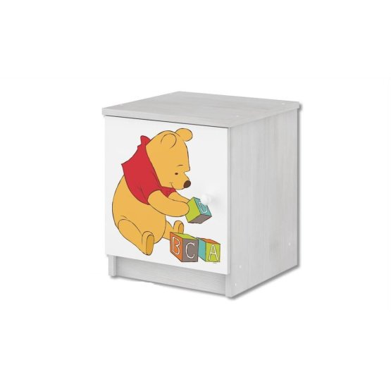Children's bedside table Winnie the Pooh and the tiger - Norwegian pine decor