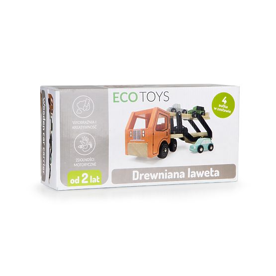 EcoToys wooden garbage truck
