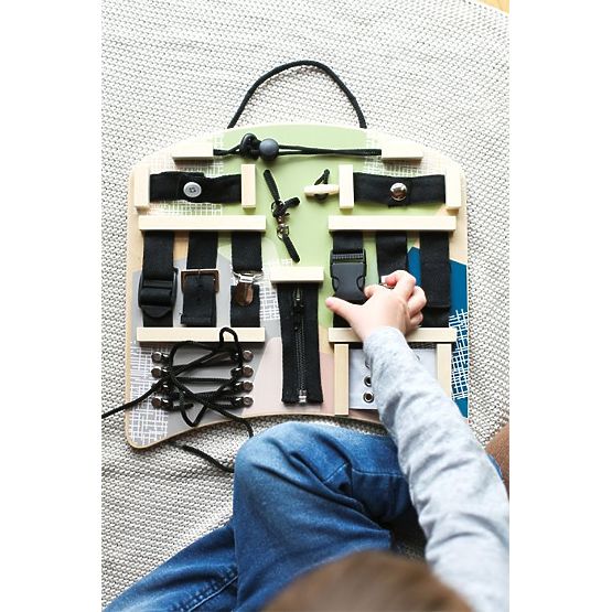 Educational Board with Buckles, Clips, and Lacing