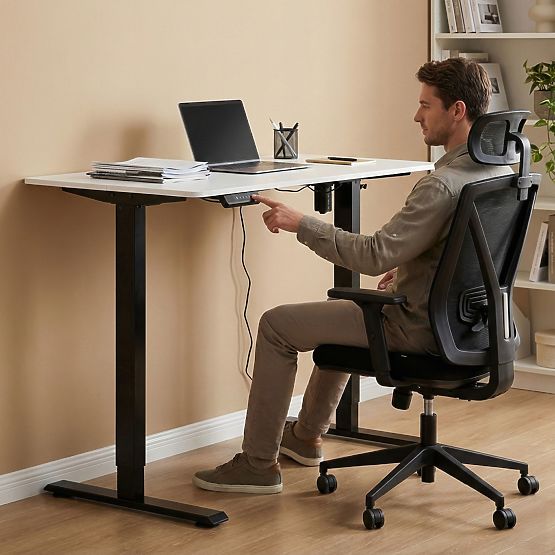 Electric Adjustable Desk 120x60 cm, Adjustable Height 72-117 cm ModernHome