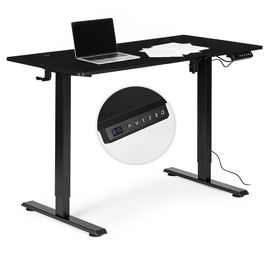 Electric Adjustable Desk 120x60 cm Height Adjustable 72-117 cm Black ModernHome