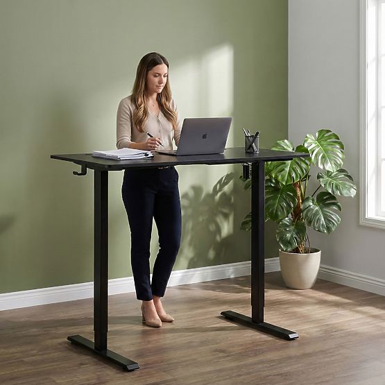 Electric Adjustable Desk 120x60 cm Height Adjustable 72-117 cm Black ModernHome