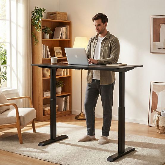Electric Adjustable Desk 140x70 cm, Height Regulation 76-121 cm ModernHome