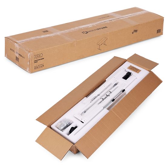 Electric Height Adjustable Desk 120x60 cm, Height 72-117 cm, White ModernHome