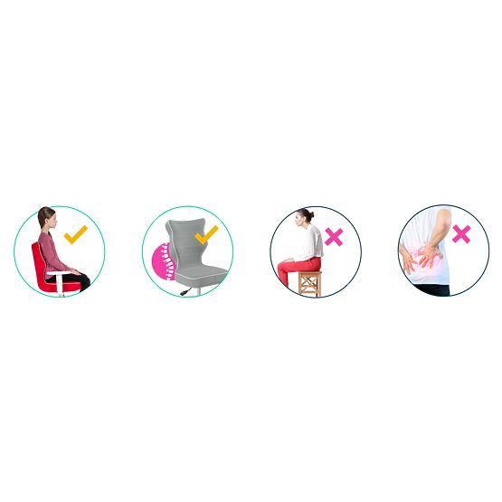 Ergonomic Desk Chair Adjusted for Height 146-176.5 cm - Gray