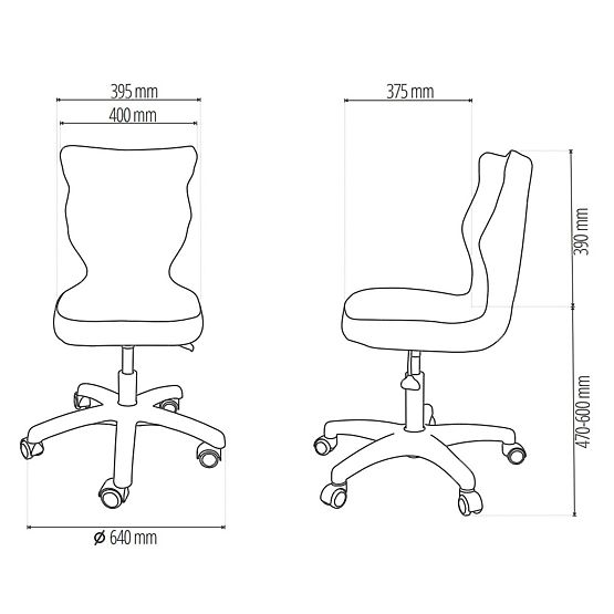 Ergonomic Desk Chair Adjusted for Height 146-176.5 cm - Gray