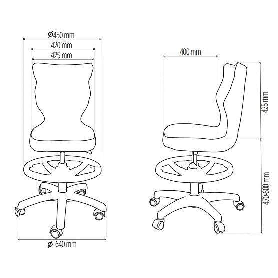 Ergonomic Desk Chair Adjusted for Height 159-188 cm - Navy Blue