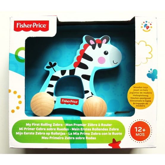 Fisher Price Wooden Zebra on Wheels