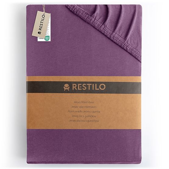 Fitted Sheet AMBER Color Purple Classic Style Material Jersey 80-90x200 DecoKing
