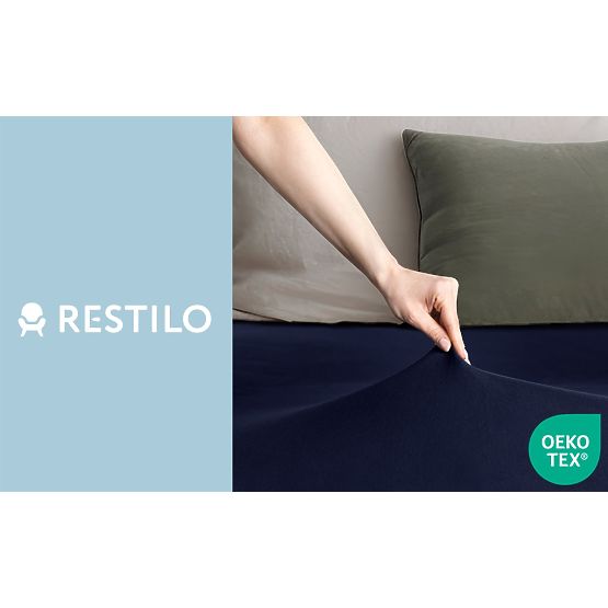 Fitted Sheet AMBER Navy Blue Classic Style Jersey Material 220-240x220 DecoKing