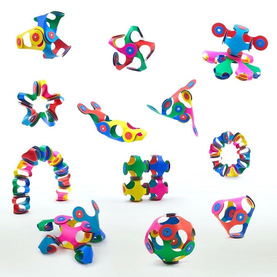 Flexible magnetic kit Clixo, 9 pcs - Mix of colors