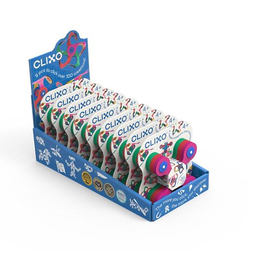 Flexible magnetic kit Clixo, 9 pcs - Mix of colors