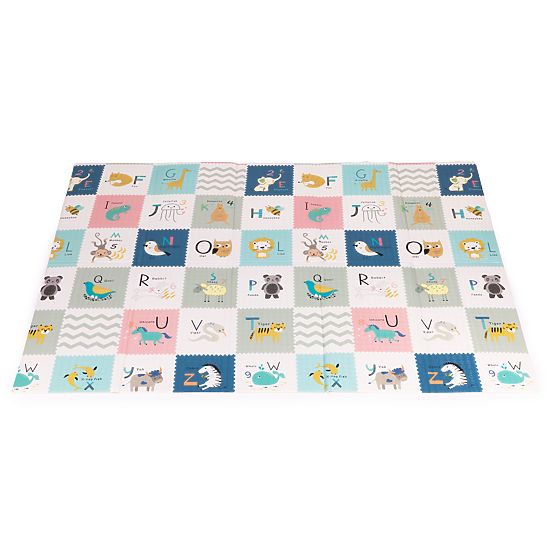 Foam Mat for Children 200x150 cm Educational Double-Sided Folding Growth Chart Alphabet ECOTOYS