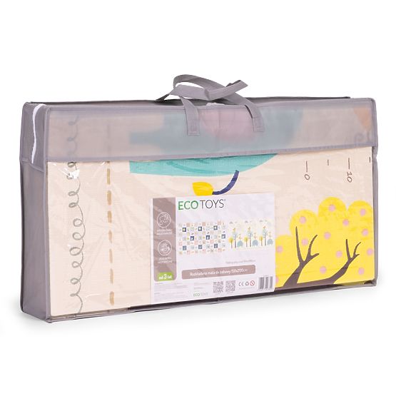 Foam Mat for Children 200x150 cm Educational Double-Sided Folding Growth Chart Alphabet ECOTOYS