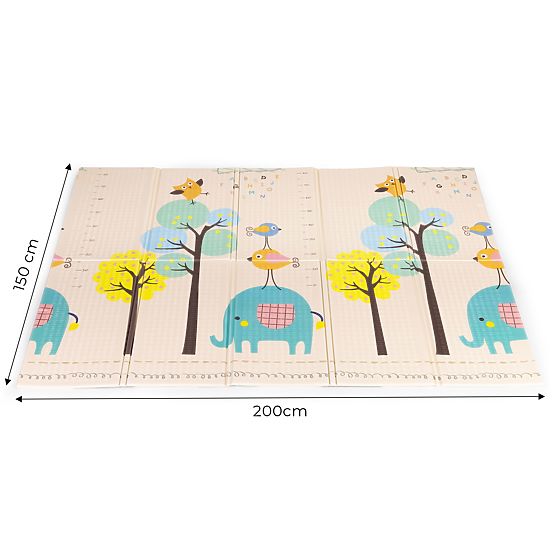 Foam Mat for Children 200x150 cm Educational Double-Sided Folding Growth Chart Alphabet ECOTOYS