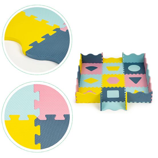 Foam mat - puzzle in pastel colors